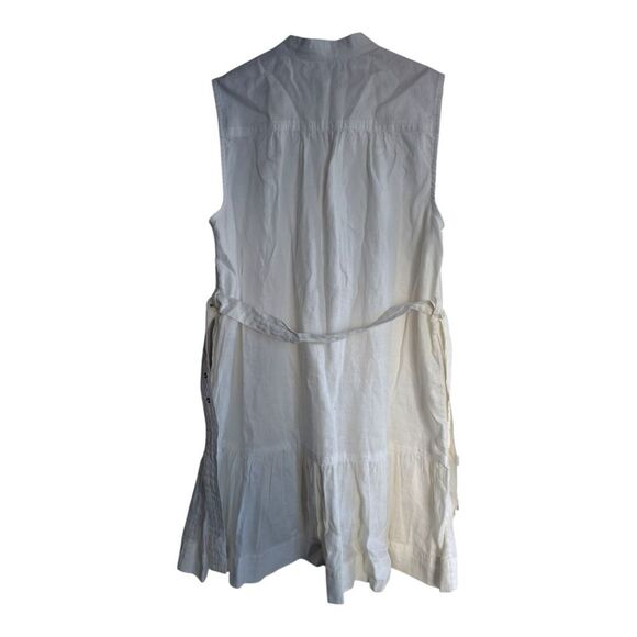 Banana Republic White 💯 Linen Flounce Dress Size L - Picture 11 of 12